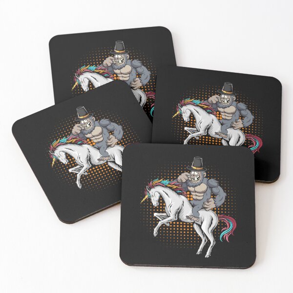 Item preview, Bigfoot riding Magical Unicorn and wearing hat thanksgiving  designed and sold by Mac Store.