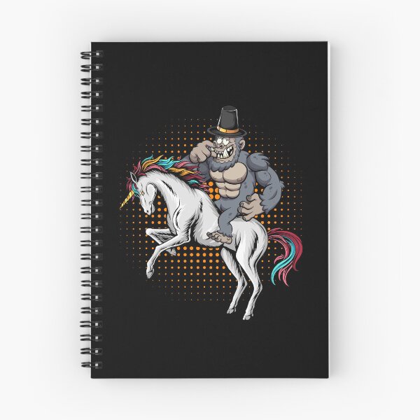 Item preview, Bigfoot riding Magical Unicorn and wearing hat thanksgiving  designed and sold by Mac Store.