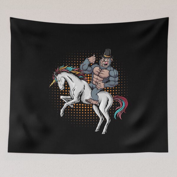 Item preview, Bigfoot riding Magical Unicorn and wearing hat thanksgiving  designed and sold by Mac Store.