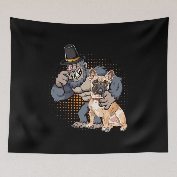 Item preview, Funny Bigfoot wearing hat thanksgiving day with Bulldog designed and sold by Mac Store.