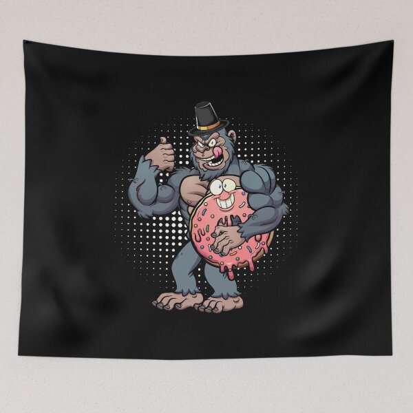 Item preview, Funny Bigfoot wearing hat thanksgiving day with Donut designed and sold by Mac Store.