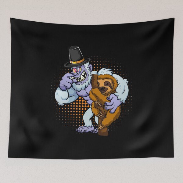 Item preview, Funny Bigfoot wearing hat thanksgiving day with Sloth designed and sold by Mac Store.