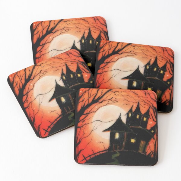 Item preview, Halloween house painted on wood designed and sold by Anke Franikowski.
