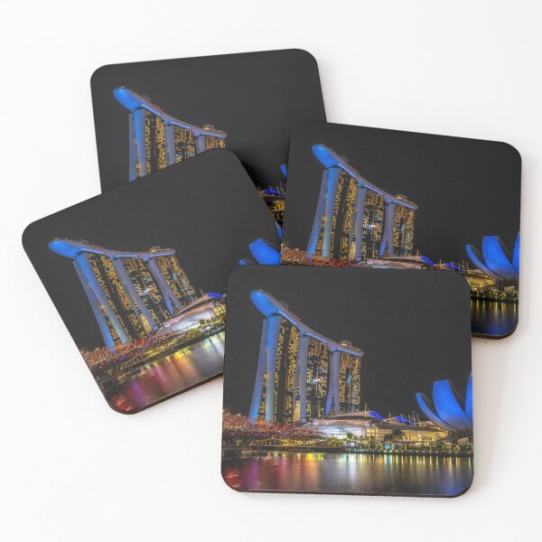 Item preview, Marina Bay Sands and Helix Bridge at Night designed and sold by aaronchoi.