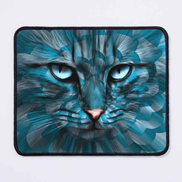 Item preview, Blue Abstract Cat - Fine Art designed and sold by LenaKiagia.