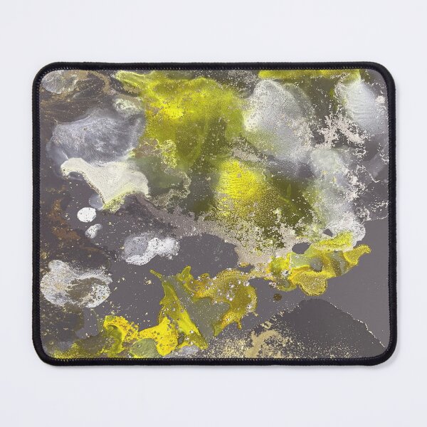 Item preview, Lemon Yellow and Charcoal with Gold Lustre Alcohol Ink designed and sold by Jenie Yolland.