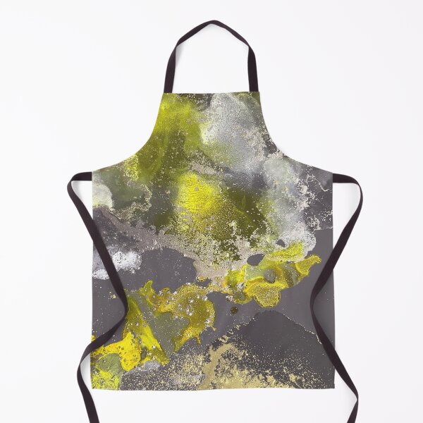Item preview, Lemon Yellow and Charcoal with Gold Lustre Alcohol Ink designed and sold by Jenie Yolland.