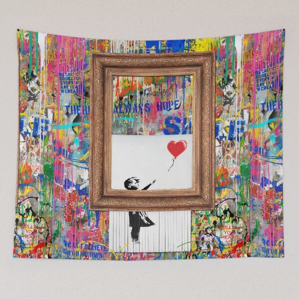Item preview, Love Is In The Bin Colorful Graffiti-style Pop Street Art - BANKSY designed and sold by WE-ARE-BANKSY.