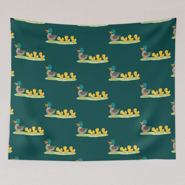 Item preview, love mama duck - Hand drawn mother duck and ducklings walking    designed and sold by coiledeggooa.