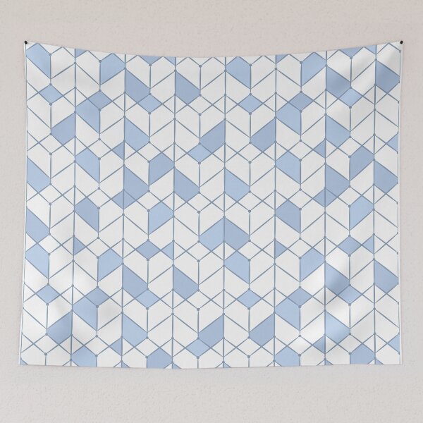Item preview, Geometric white, blue pattern. designed and sold by marinaklykva.