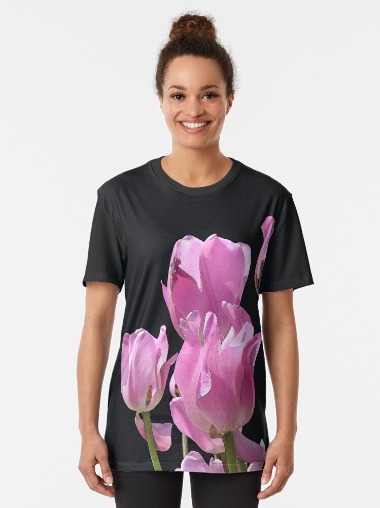 Alternate view of Tulips in the pink Graphic T-Shirt