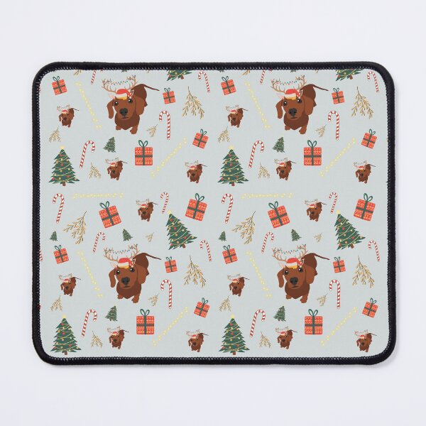 Item preview, Dachshund Dog with Reindeer Ear and Christmas Decorations such as Tree, Gift, Mistletoe or Candy Cane designed and sold by SeasonalDogs.