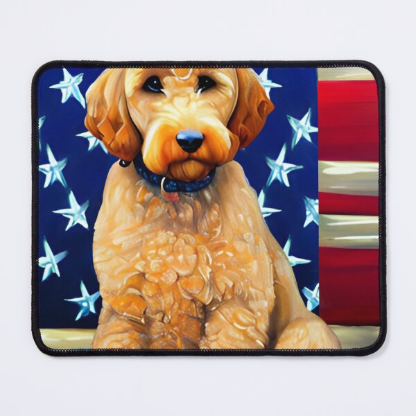 Item preview, Goldendoodle With US American Flag, USA, Patriotic designed and sold by GwendolynFrost.