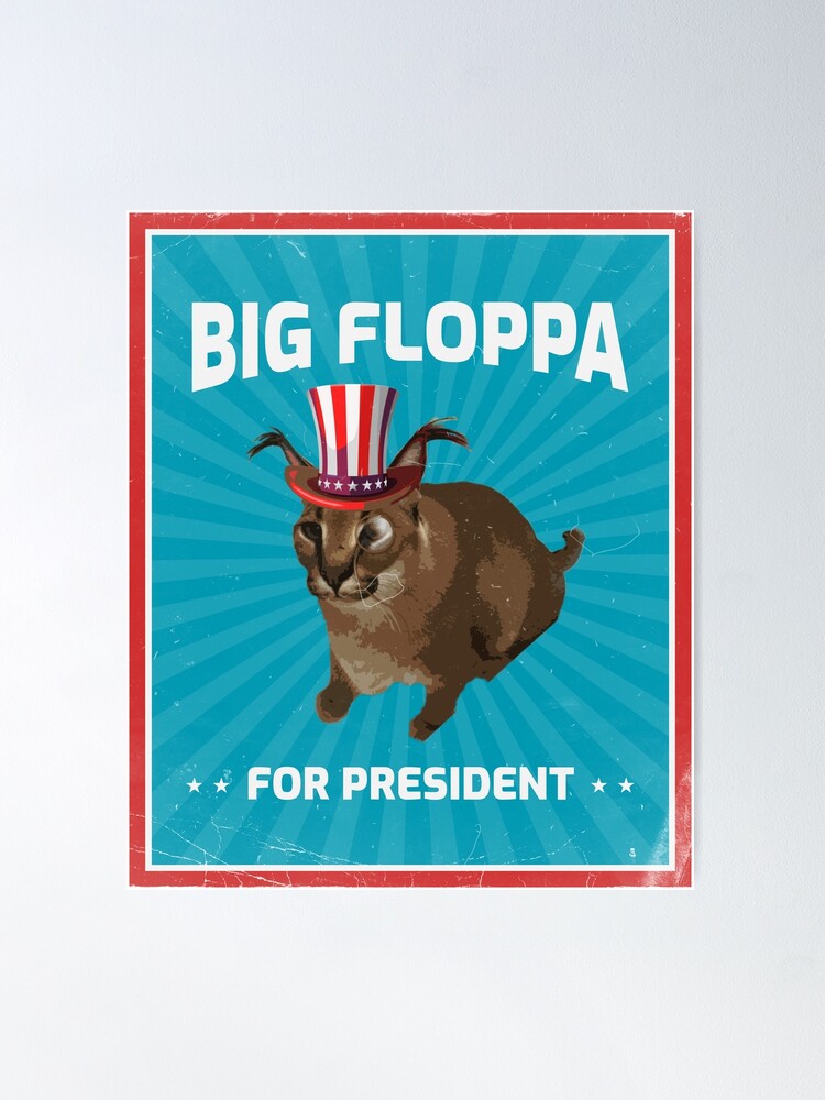 Big Floppa Meme Cat Cute Funny Caracal Cat Retro Historical