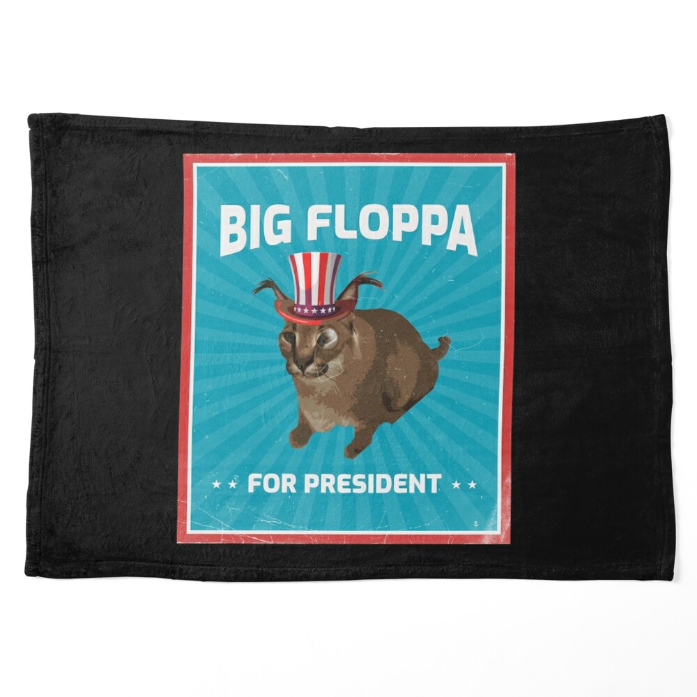 Big Floppa for President Meme Art - Funny Political Retro Vintage