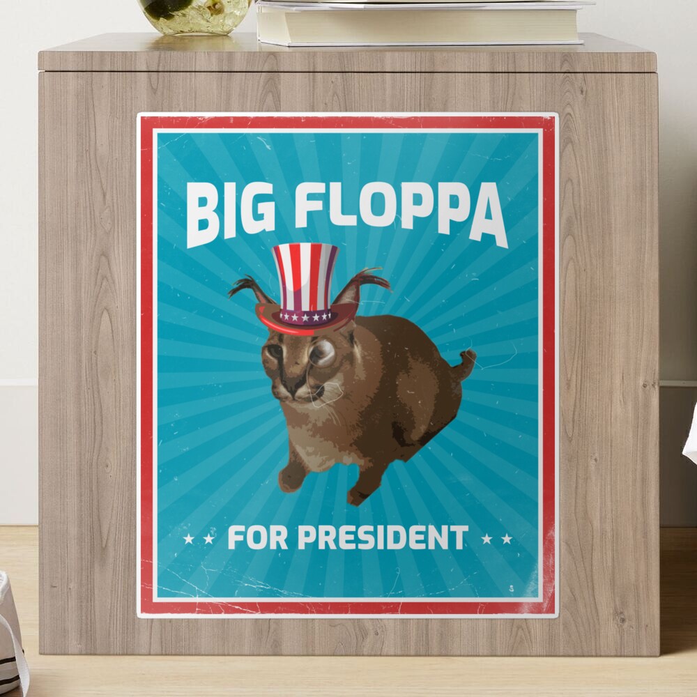 Big Floppa Wanted Poster Sticker Funny Caracal Cat Meme Floppa