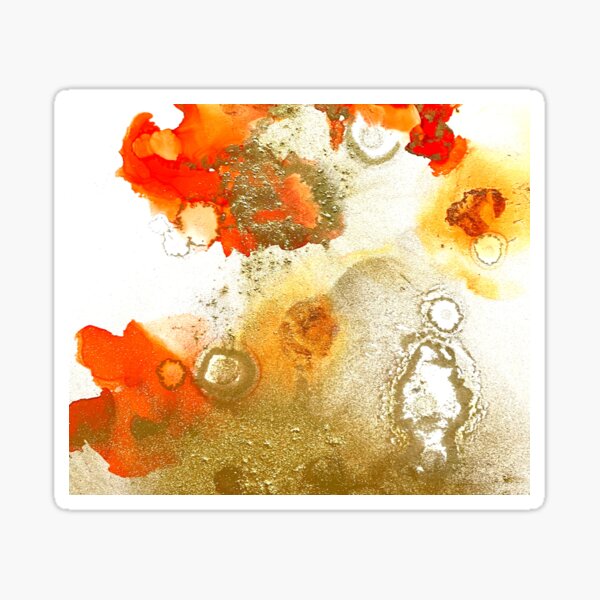 Item preview, Bright Orange and Brilliant Gold Alcohol Ink  designed and sold by Jenie Yolland.