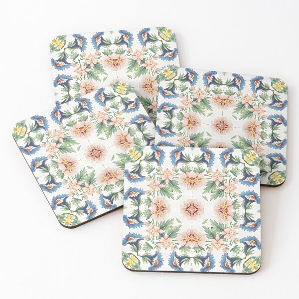 Item preview, Stylized Apricot, Blue and Yellow Flowers designed and sold by Nadeasart.