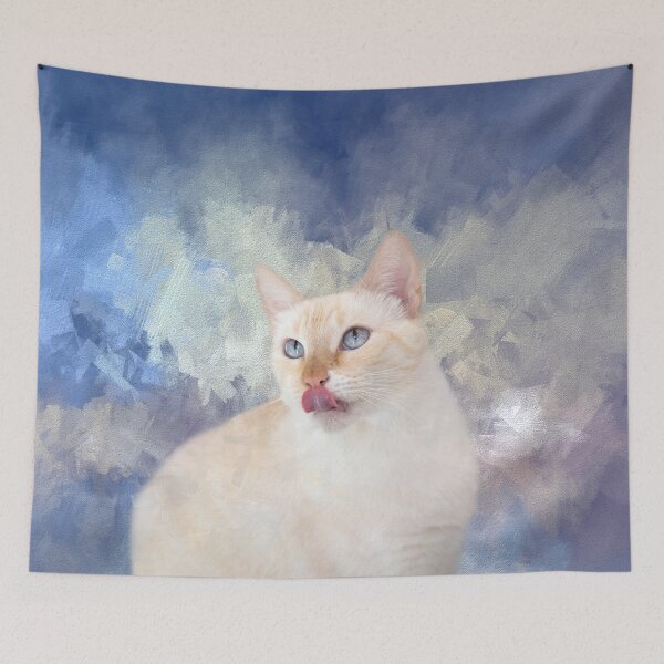 Item preview, Siamese Cat Licking Her Nose 01 designed and sold by Elisabeth Lucas.