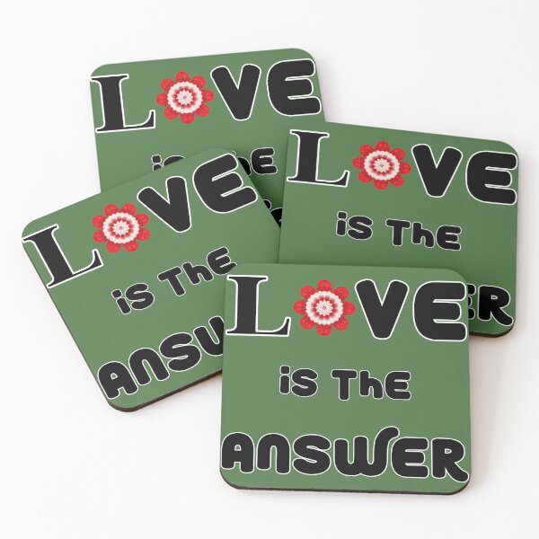 Item preview, Love is the Answer - Red and Green Flower - Love Message designed and sold by LV-creator.
