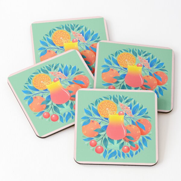 Item preview, Tequila sunrise with oranges and cherries designed and sold by Vicki Dunlop.