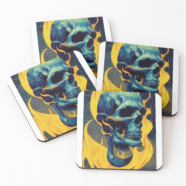 Item preview, Vincent Van Gogh Styled Skull Design designed and sold by CandyDroidMerch.
