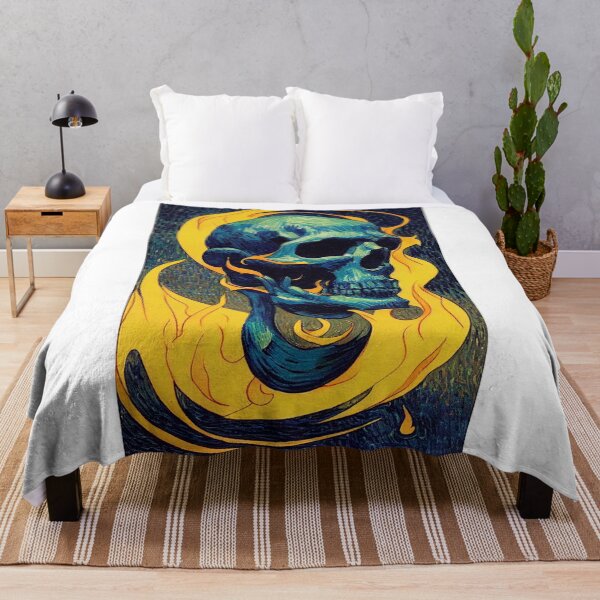 Item preview, Vincent Van Gogh Styled Skull Design designed and sold by CandyDroidMerch.