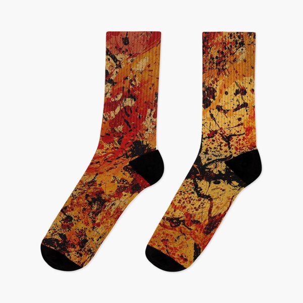 Item preview, Burnt Sienna Rich Black Paint Splatter Abstract designed and sold by k9printart.