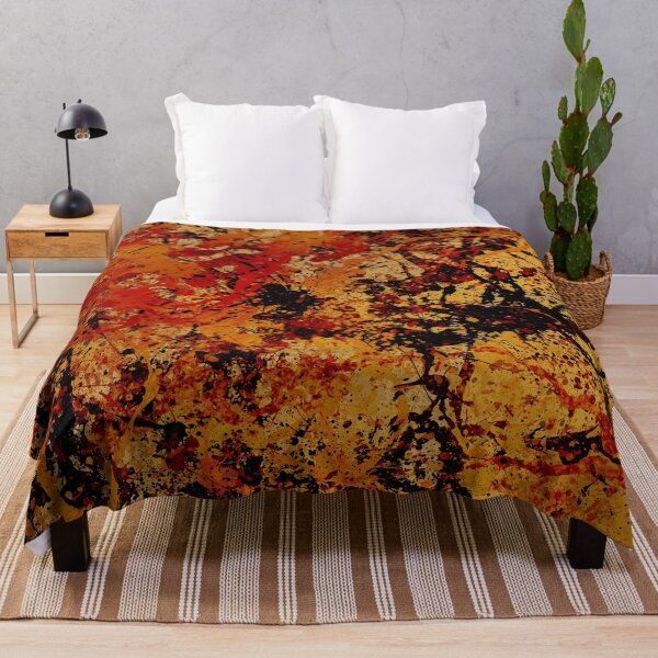 Item preview, Burnt Sienna Rich Black Paint Splatter Abstract designed and sold by k9printart.