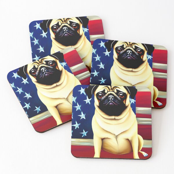 Item preview, Pug With US American Flag, USA, Patriotic, Dog, Dogs designed and sold by GwendolynFrost.