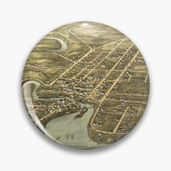 Item preview, Bird's eye view of Plattsburgh, Clinton Co., New York (1877) designed and sold by allhistory.