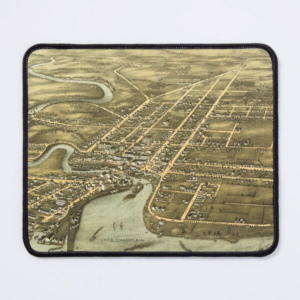 Item preview, Bird's eye view of Plattsburgh, Clinton Co., New York (1877) designed and sold by allhistory.