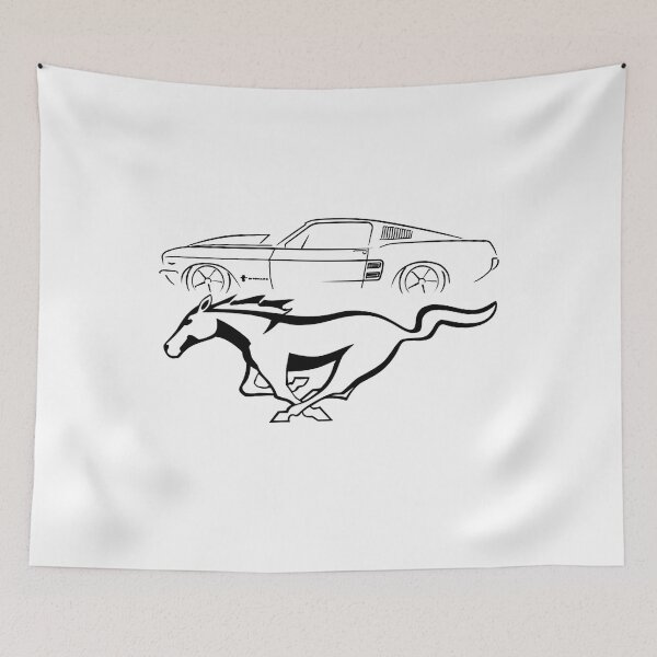 Item preview, Ford Classic Mustang Drawing logo designed and sold by HASSANIYATT.