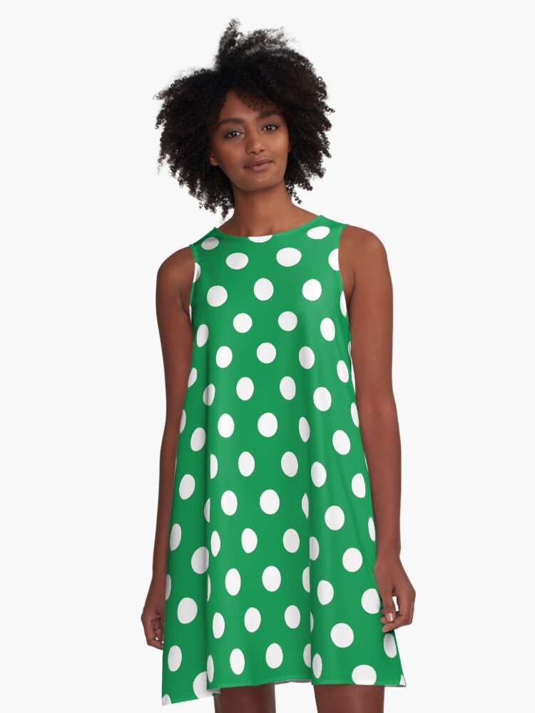 White and Green Polka Dots