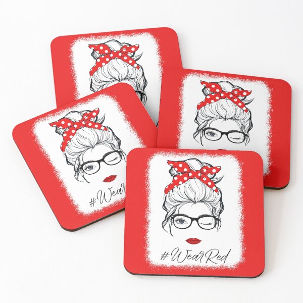 Item preview, Red Ribbon Week Wink Eye Messy Bun Glasses Just Say No Yes designed and sold by iweardesign.