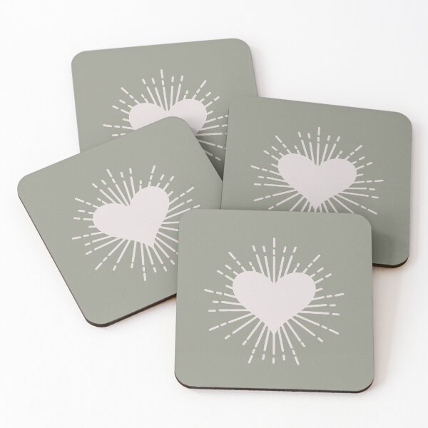 Item preview, Dreamy Aesthetic Sparkling Heart Cute & Minimalist In Pastel Colors Sage Green designed and sold by scorpiolane.