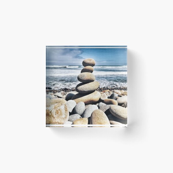 Item preview, Zen Pebble Tower - Cairn Balancing Beach Pebbles at the Beach 1 of 4 designed and sold by Beachy.