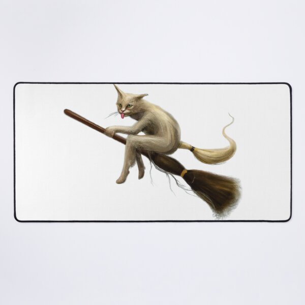 Item preview, Cat on a Broomstick: Halloween Kitten designed and sold by betes-etranges.