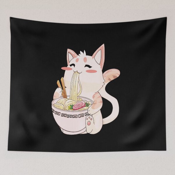 Aperçu de l'œuvre Funny Ramen Cat Kawaii Anime Japanese Food Cat Lovers Gifts créée et vendue par beunique5.
