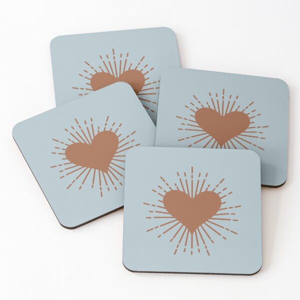 Item preview, Dreamy Aesthetic Sparkling Heart Cute & Minimalist In Pastel Colors Deep Blue & Brown designed and sold by scorpiolane.