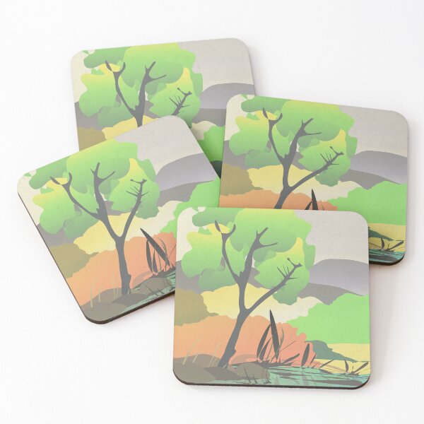 Item preview, Colorful Lake Tree Landscape designed and sold by Owie's ART.