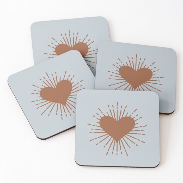 Item preview, Dreamy Aesthetic Sparkling Heart Cute & Minimalist In Pastel Colors Gray Blue & Brown designed and sold by scorpiolane.