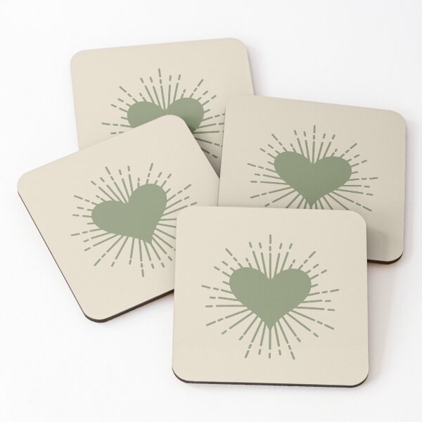 Item preview, Dreamy Aesthetic Sparkling Heart Cute & Minimalist In Pastel Colors Green & Muted Yellow designed and sold by scorpiolane.