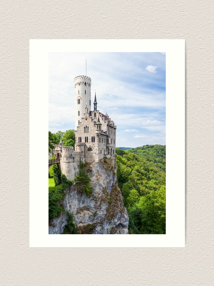 Alternate view of Lichtenstein castle in Germany Art Print