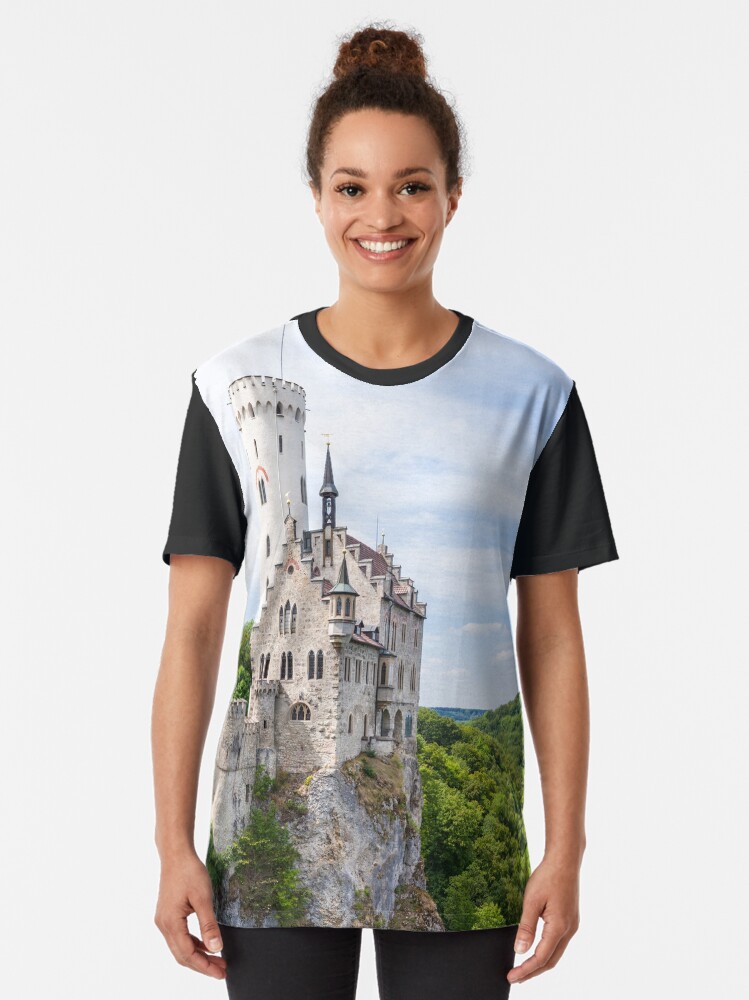 Alternate view of Lichtenstein castle in Germany Graphic T-Shirt