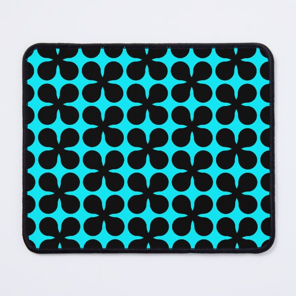 Item preview, Black and cyan light blue seamless flower pattern designed and sold by Ray Loka.