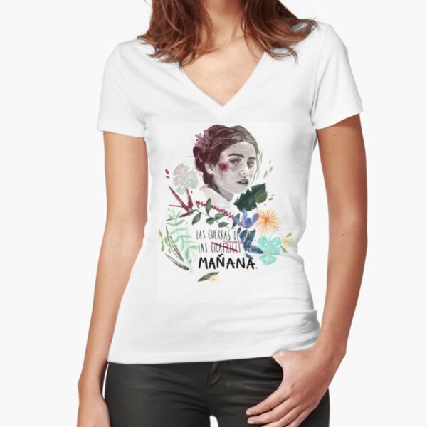LILI by elenagarnu Fitted V-Neck T-Shirt