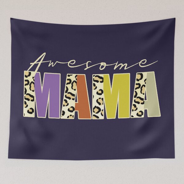 Item preview, Awesome Mama Leopard Print Text Retro Family Quote designed and sold by CRHPOD20.