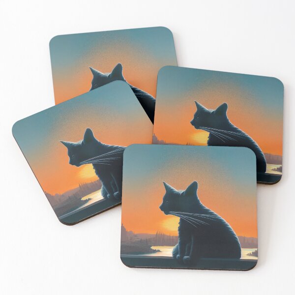 Item preview, Cute Cat Watching Sunset Sticker  designed and sold by TheCreativeFab.
