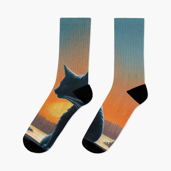 Item preview, Cute Cat Watching Sunset Sticker  designed and sold by TheCreativeFab.